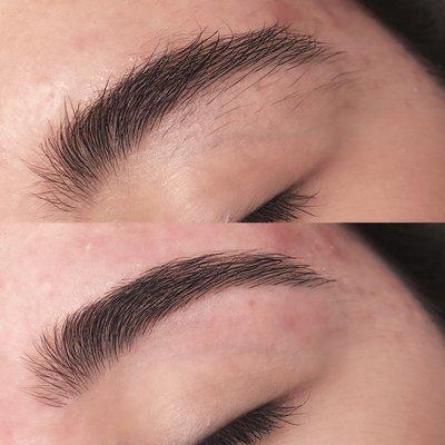 Before and after brow clean up!