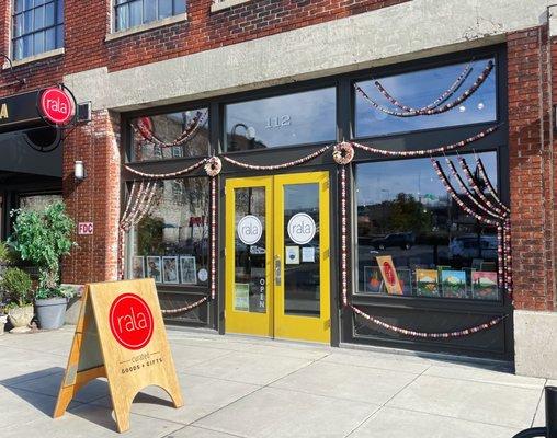 The store front with cute decor!