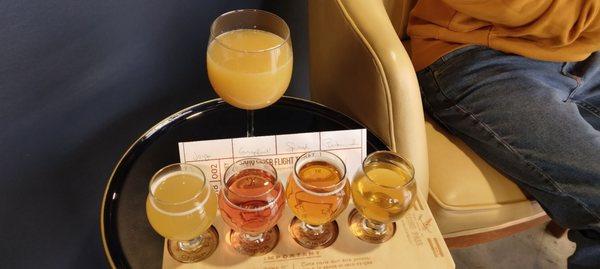 Mimosa and cider flight