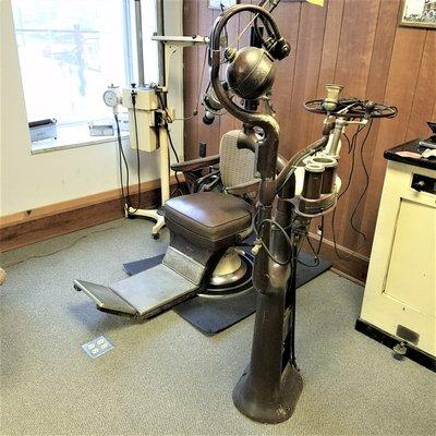 old dentist's chair and equipment