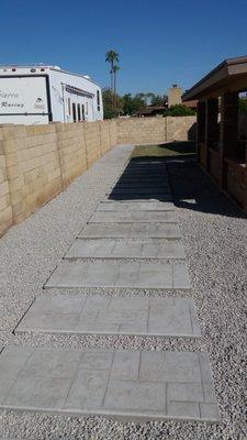 Decorative Concrete walkway and new decomposed granite top dressing