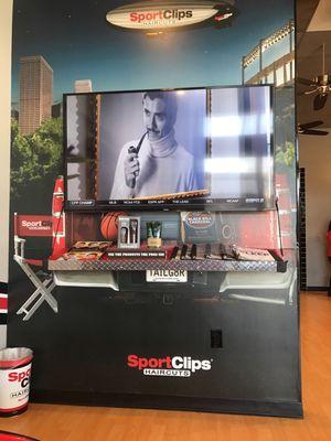 They have a TV with a seating area if you need to wait for your husband to get his hair cut.