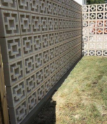 Breeze block privacy wall