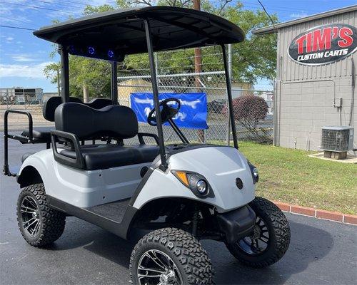 2017 Yamaha Drive2 Electric Golf Cart. Custom Dipped Shark Skin Body. 24" Bazooka Sound Bar $8499 plus tax.  Tim's Custom Carts