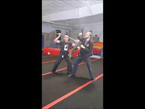 Sword work at the dojo