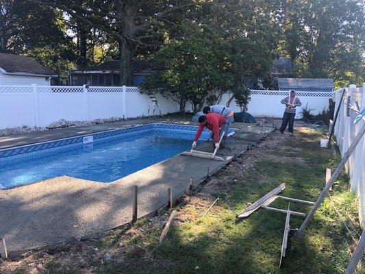 New concrete deck was poured.