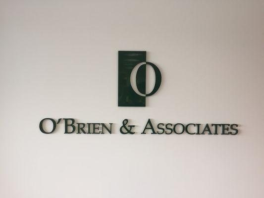 O'Brien & Associates, Petaluma, CA Acrylic lettering