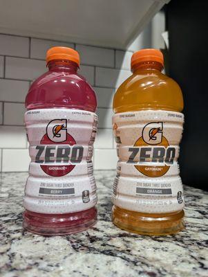 Gatorade G Zero in Berry and Orange flavors. 28 fluid ounces per bottle for $1.33 each. On sale "3 for $4," but you don't have to buy 3.