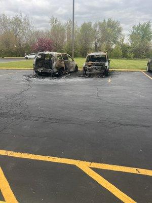 Burnt out cars