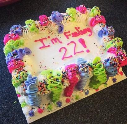 Cake we bought for my 22nd birthday last year! Chocolate chip ice cream and chocolate cake... So tasty.