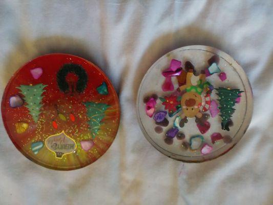 These are coasters made with Resin. I can make any design or color.