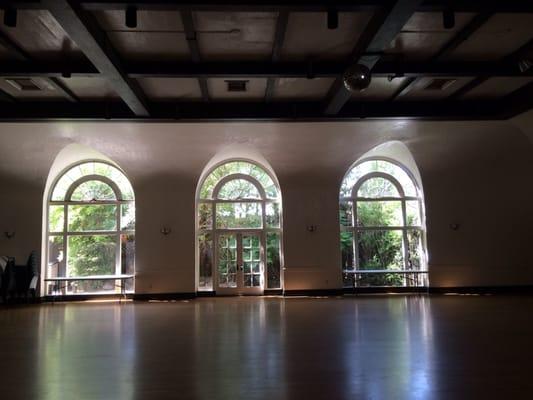 Looking through the ballroom