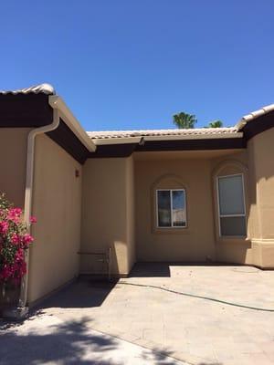 All year round we install Aluminum Rain Gutters . This gutter was installed on June /17/2015 in Scottsdale AZ.