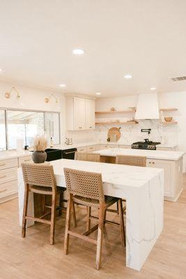 Beautiful open kitchen with soft tones.