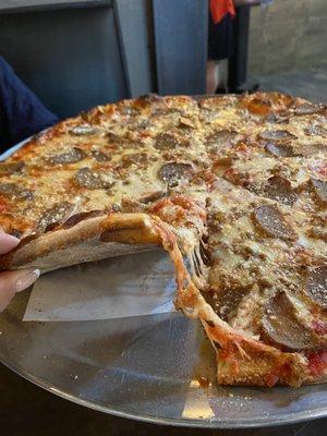 Sausage meatball pizza