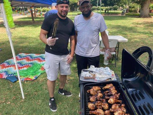 Ministry in the park barbecue team.