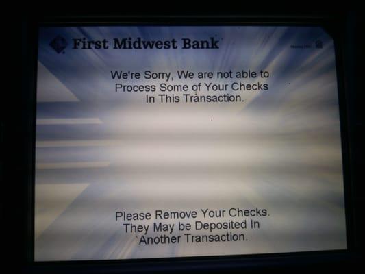 ATM sucks for making "No Envelope" deposits.