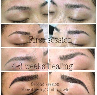 Microblading and Ombre work mix!