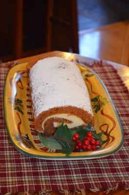 The pumpkin roll is great for family gatherings and parties.