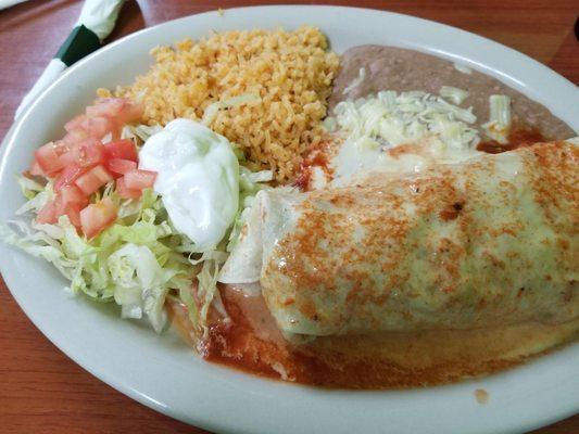 #40 Fajita Burrito with rice and beans