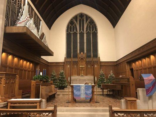 Our Chancel bedecked for Advent services