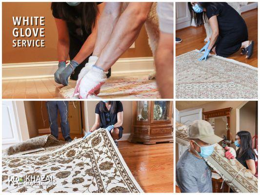 At KHAZAI Rug Cleaning we believe that your experience is most important.  With our "White Glove Service," you don't have to lift a finger.