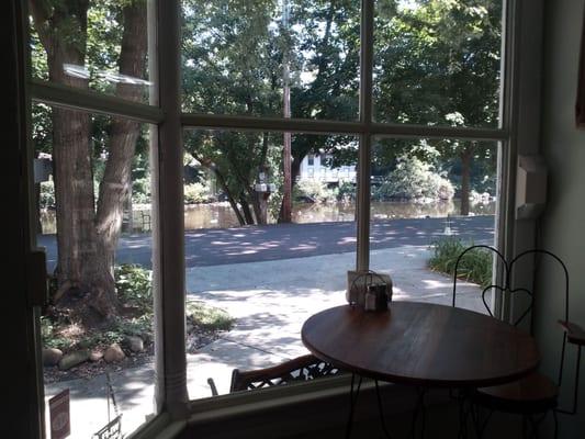 View from inside the cafe looking at the Yough River