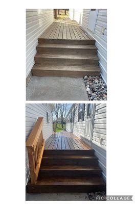 Deck staining project in Holmen, WI