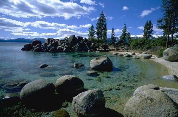 The shores of beautiful lake tahoe