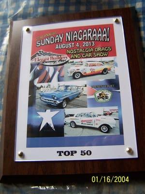 One of many awards won at auto shows throughout the years