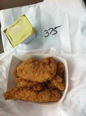 Chicken fingers, $3.75