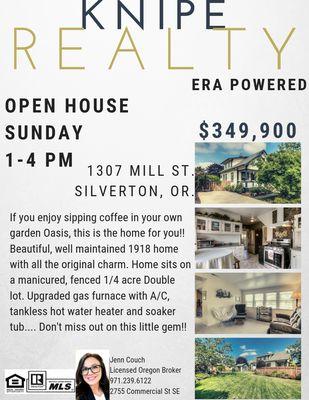 OPEN HOUSE for this new listing in SIlverton!