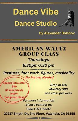 Group class ballroom dance, dance lessons, dance class