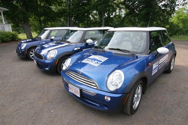 Our fleet of Mini Coopers, ready to deploy for onsite visits anytime