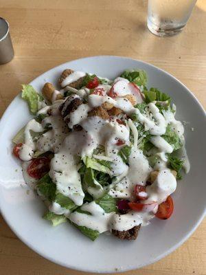 House salad  Beer battered fish