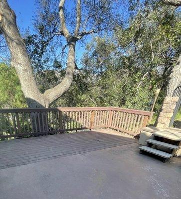 Tree trimmed and deck cleaned