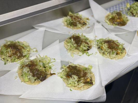 My Grandparents came up with these In their restaurants in 1952. These are our Green Chile Taco Burgers