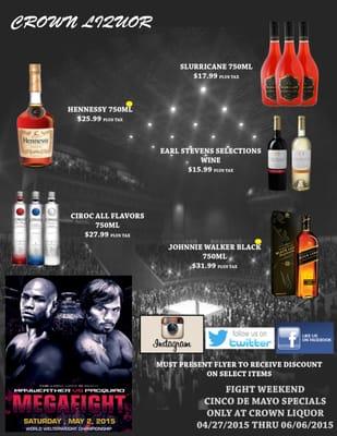 Fight Weekend Specials!!!!