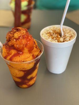 Mangoneada and elote in a cup. PERFECTION!