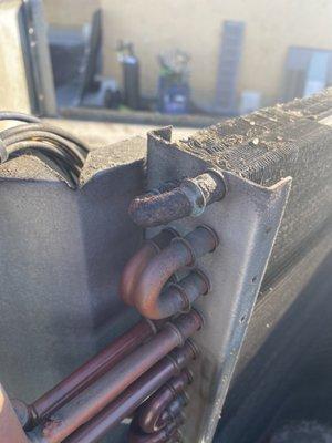 Copper tubing in bad shape