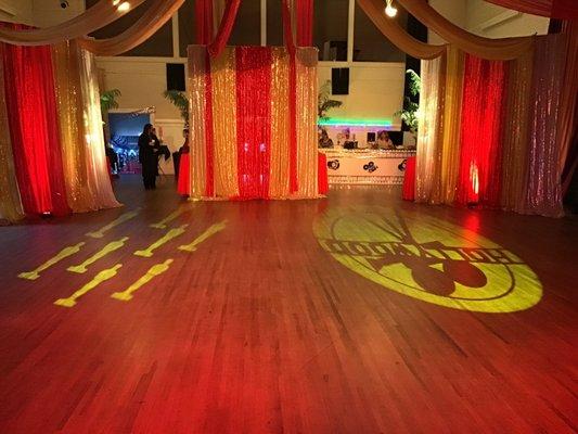 FBHS Junior Prom at Eagles Hall, April 2018, Fort Bragg CA Sound & Lighting by groundLoop Events Drapery provided by Matt Rowland Events