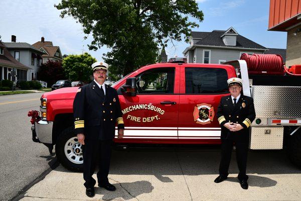 (L) Fire Chief Robert Keene (R) Asst. Fire Chief Steve Castle