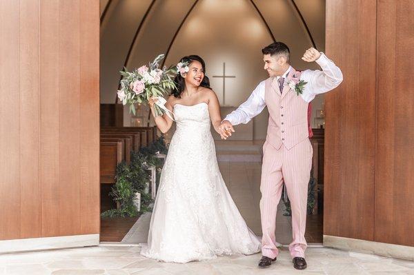 Wedding dress, venue, flowers