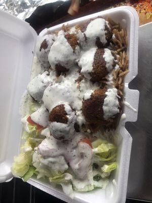 Falafel over rice