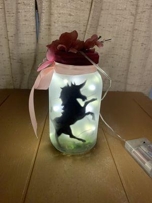 Mason jar unicorn lantern