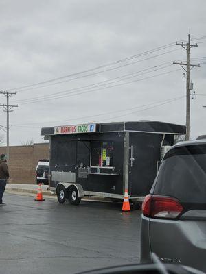 Great Mexican food truck, located on the corner of bp and jewel osco.