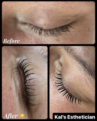 Lash lift. Before and after