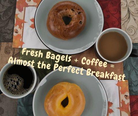 What's missing? Family and friends! Enjoy a bagel breakfast with those you love!