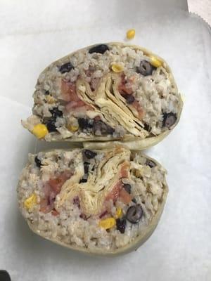 Vegan chicken burrito