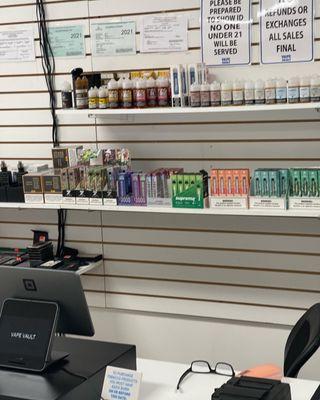 Variety of E juices and disposable e cigs